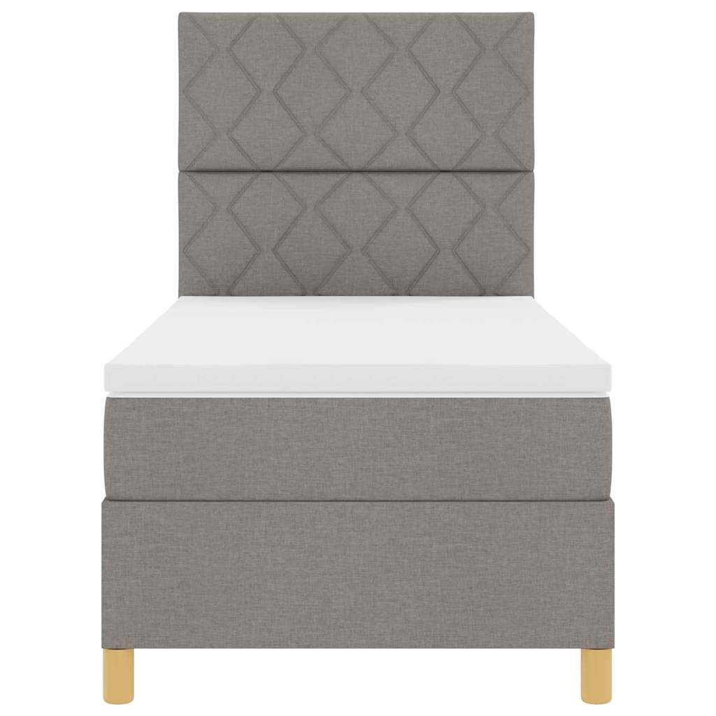 Box spring seng med hovedgærde Gråbrun 100 x 200 cm Stof