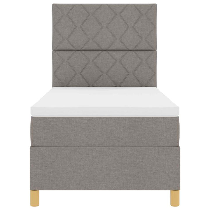 Box spring seng med hovedgærde Gråbrun 100 x 200 cm Stof