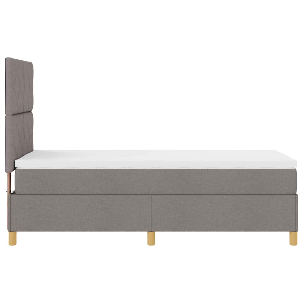 Box spring seng med hovedgærde Gråbrun 100 x 200 cm Stof