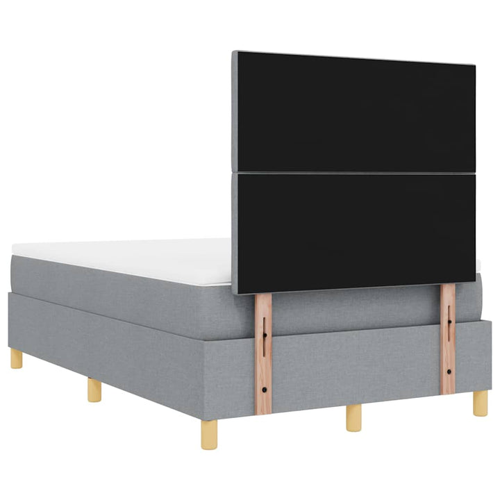 Box spring seng med hovedgærde Lysegrå 120 x 190 cm Stof