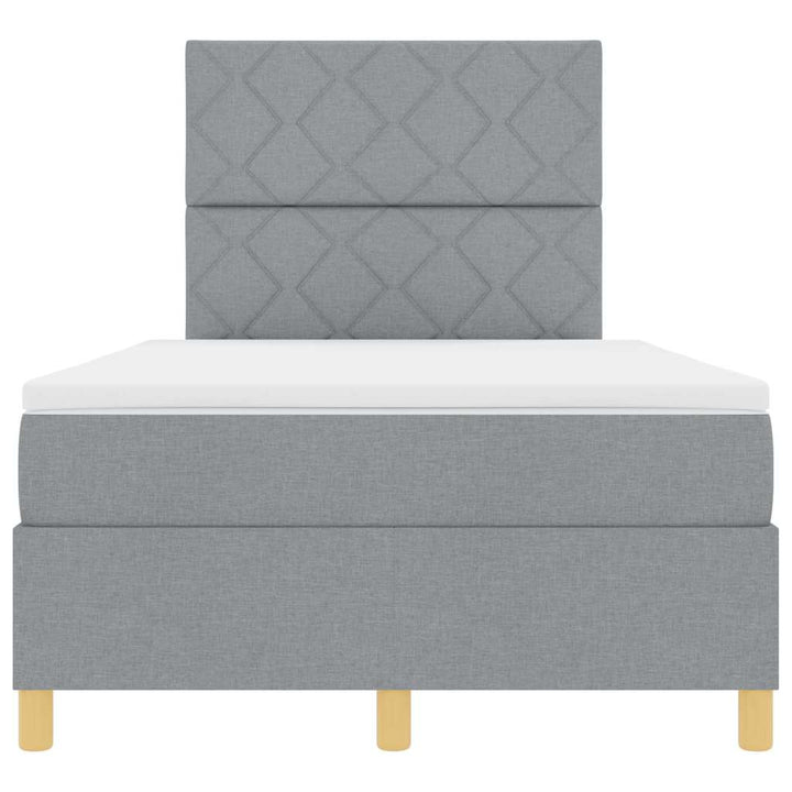 Box spring seng med hovedgærde Lysegrå 120 x 190 cm Stof