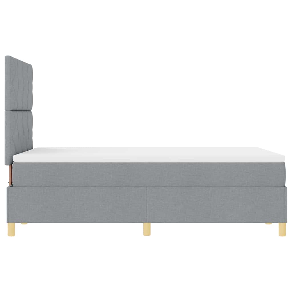 Box spring seng med hovedgærde Lysegrå 120 x 190 cm Stof