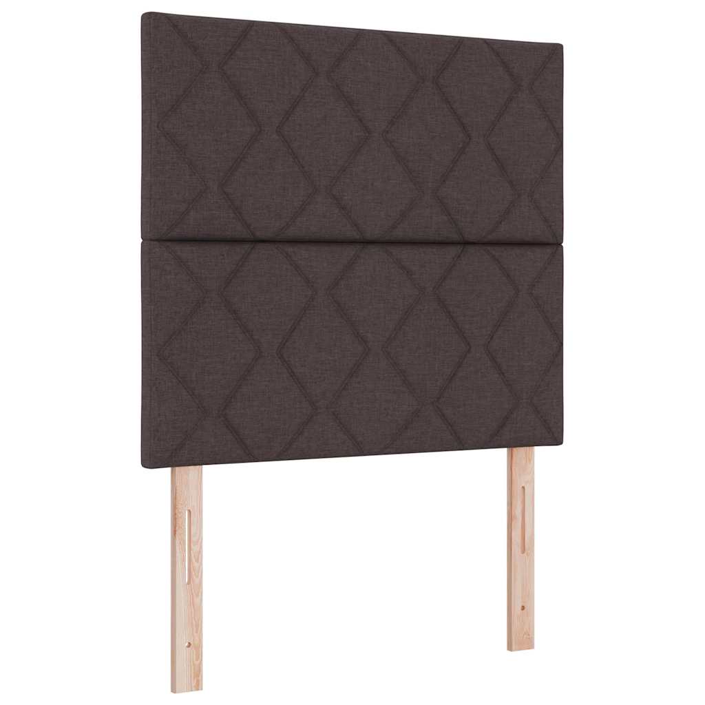 Box spring seng med hovedgærde Mørkebrun 120 x 190 cm Stof