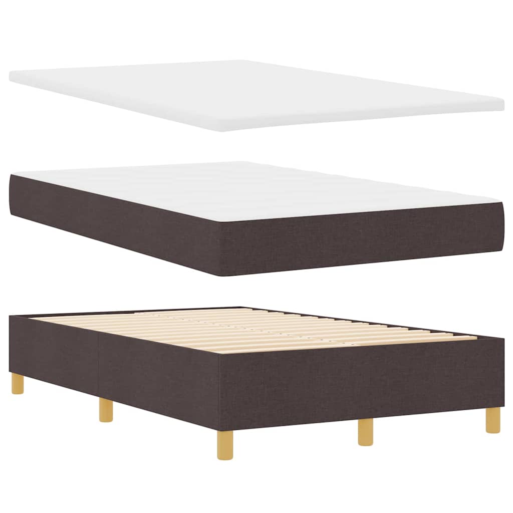 Box spring seng med hovedgærde Mørkebrun 120 x 190 cm Stof