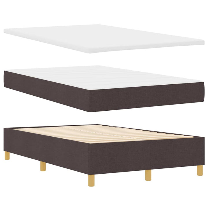 Box spring seng med hovedgærde Mørkebrun 120 x 190 cm Stof
