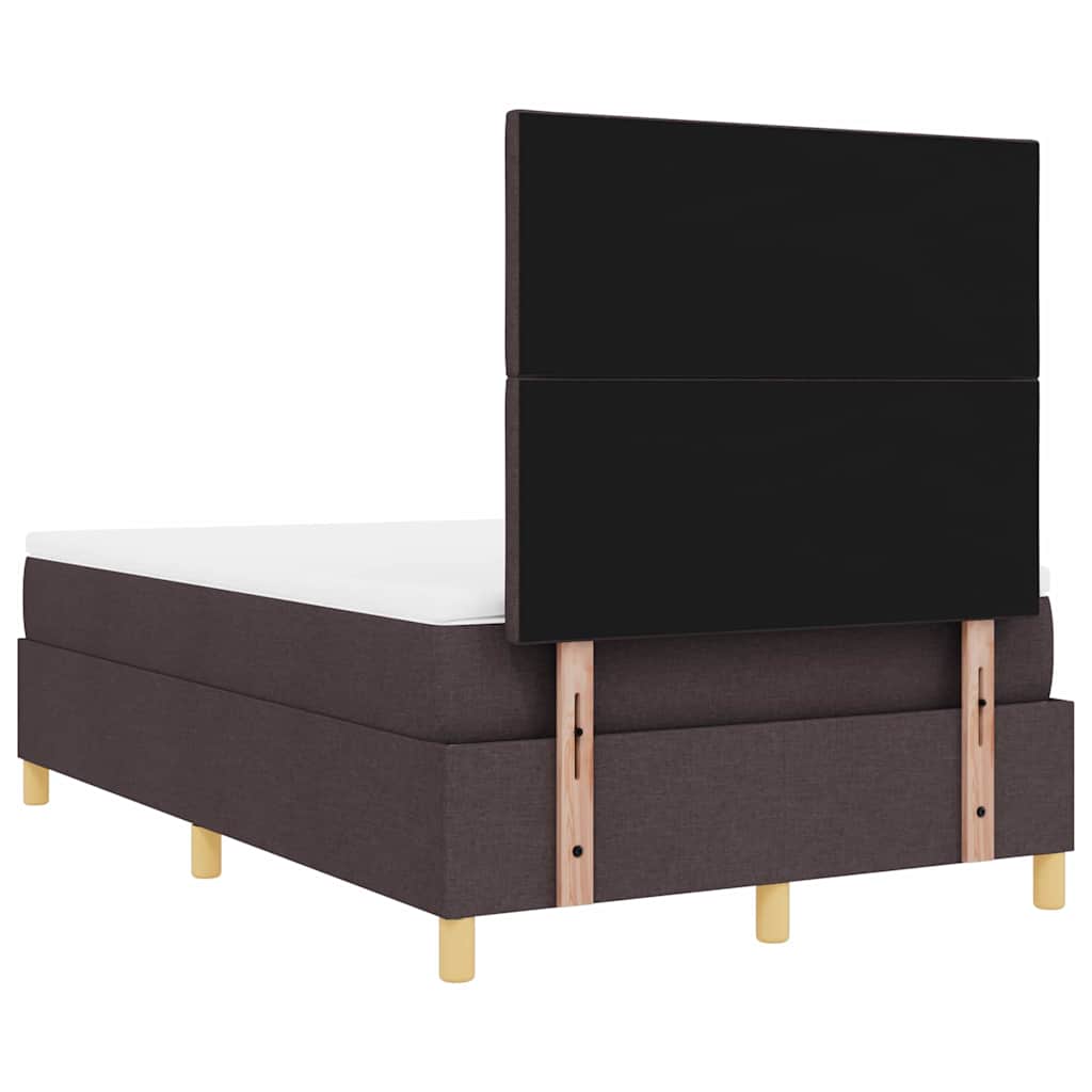 Box spring seng med hovedgærde Mørkebrun 120 x 190 cm Stof