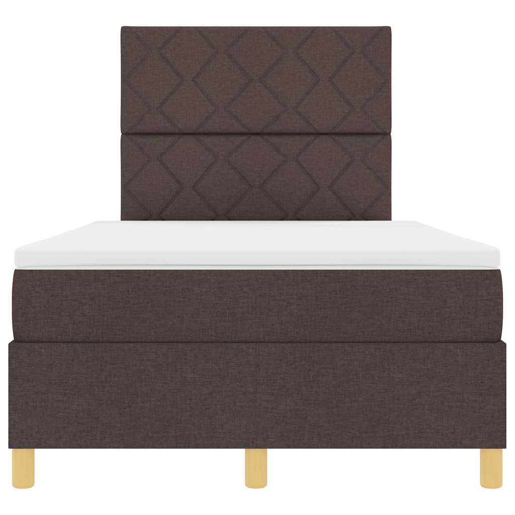 Box spring seng med hovedgærde Mørkebrun 120 x 190 cm Stof