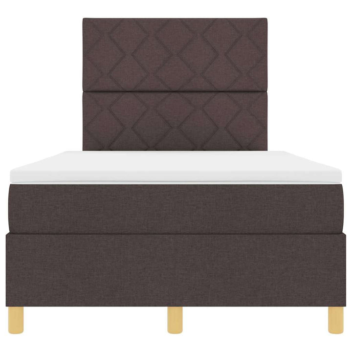 Box spring seng med hovedgærde Mørkebrun 120 x 190 cm Stof