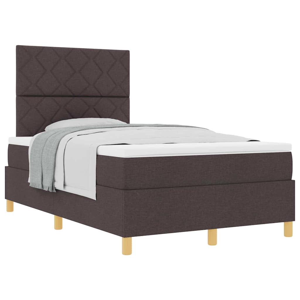 Box spring seng med hovedgærde Mørkebrun 120 x 190 cm Stof