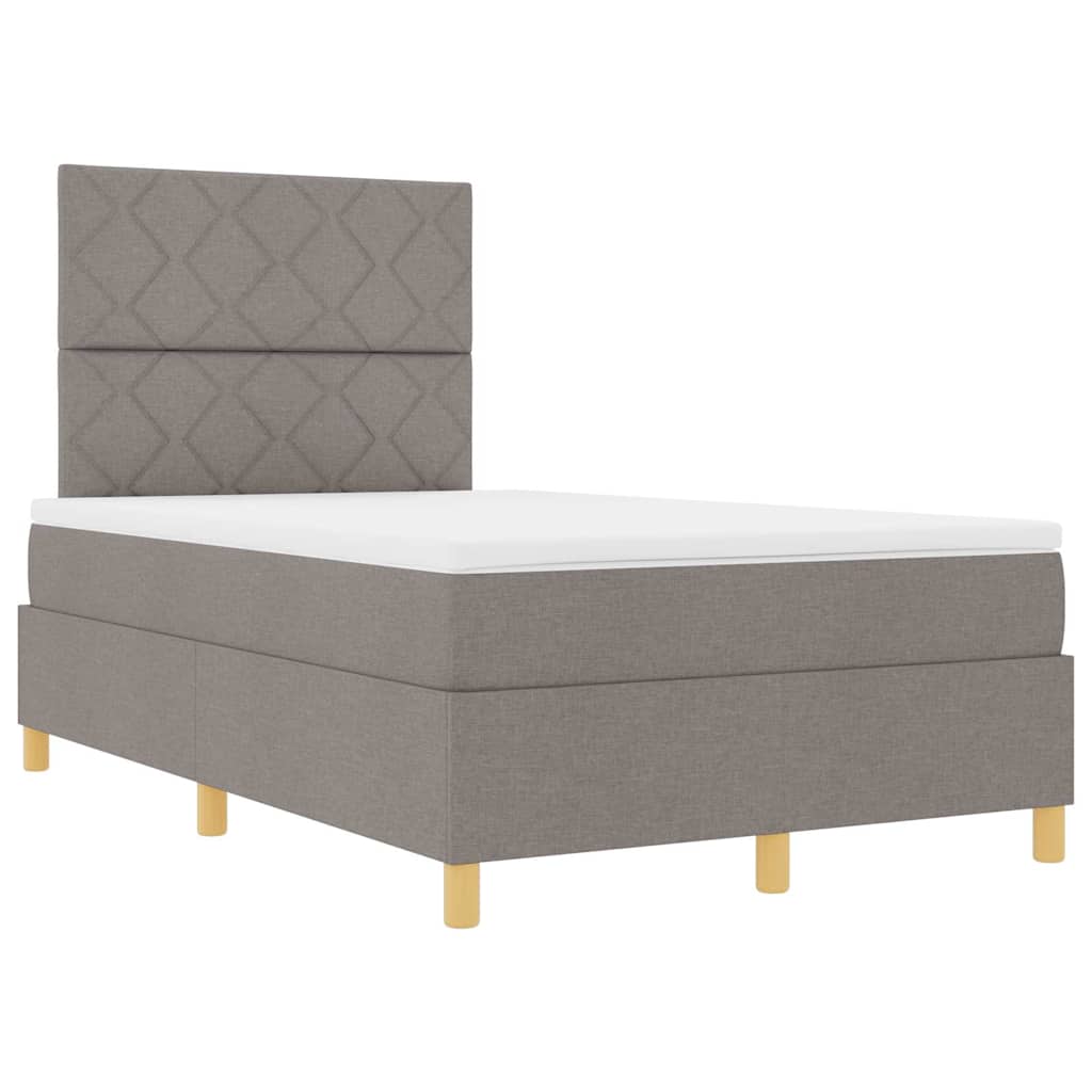 Box spring seng med hovedgærde Gråbrun 120 x 190 cm Stof