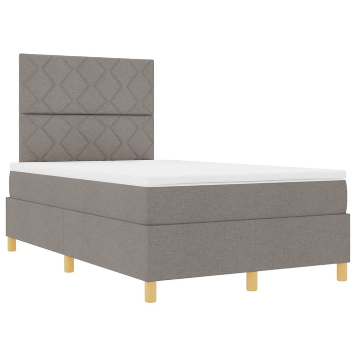 Box spring seng med hovedgærde Gråbrun 120 x 190 cm Stof