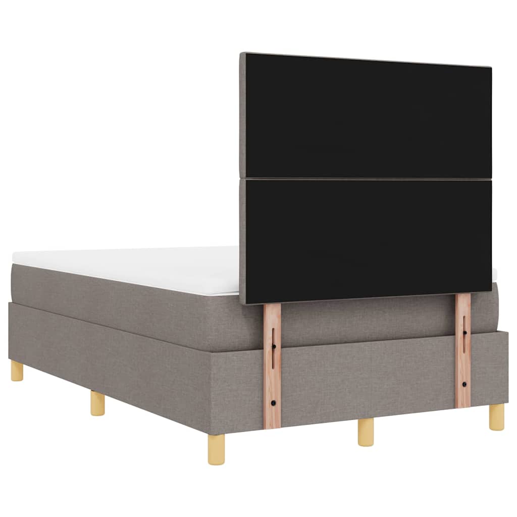 Box spring seng med hovedgærde Gråbrun 120 x 190 cm Stof