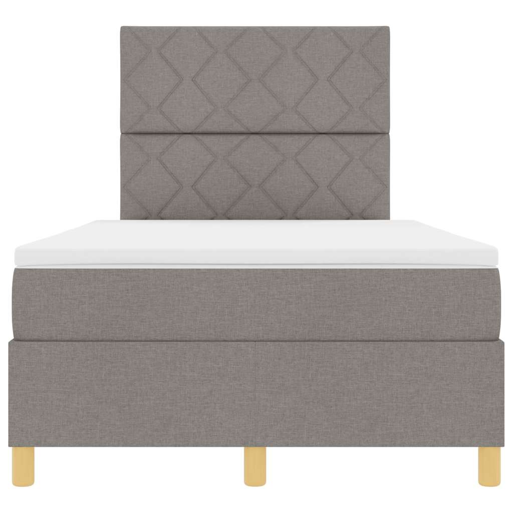 Box spring seng med hovedgærde Gråbrun 120 x 190 cm Stof