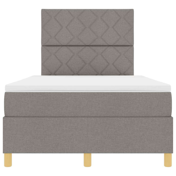 Box spring seng med hovedgærde Gråbrun 120 x 190 cm Stof