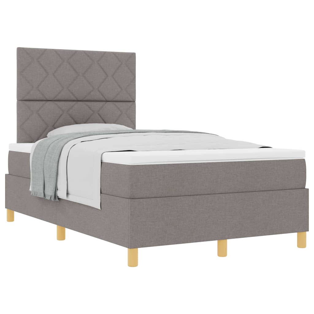 Box spring seng med hovedgærde Gråbrun 120 x 190 cm Stof