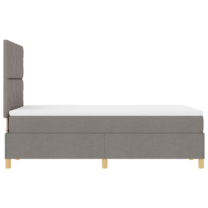 Box spring seng med hovedgærde Gråbrun 120 x 190 cm Stof