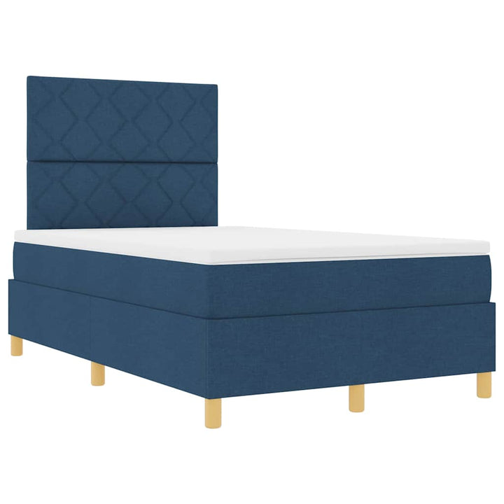 Box spring seng med hovedgærde Blå 120 x 190 cm Stof
