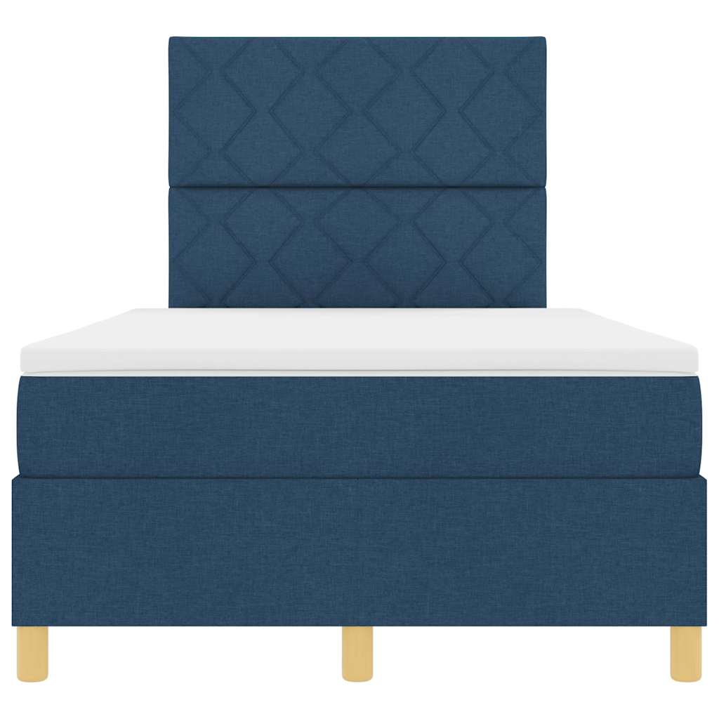 Box spring seng med hovedgærde Blå 120 x 190 cm Stof
