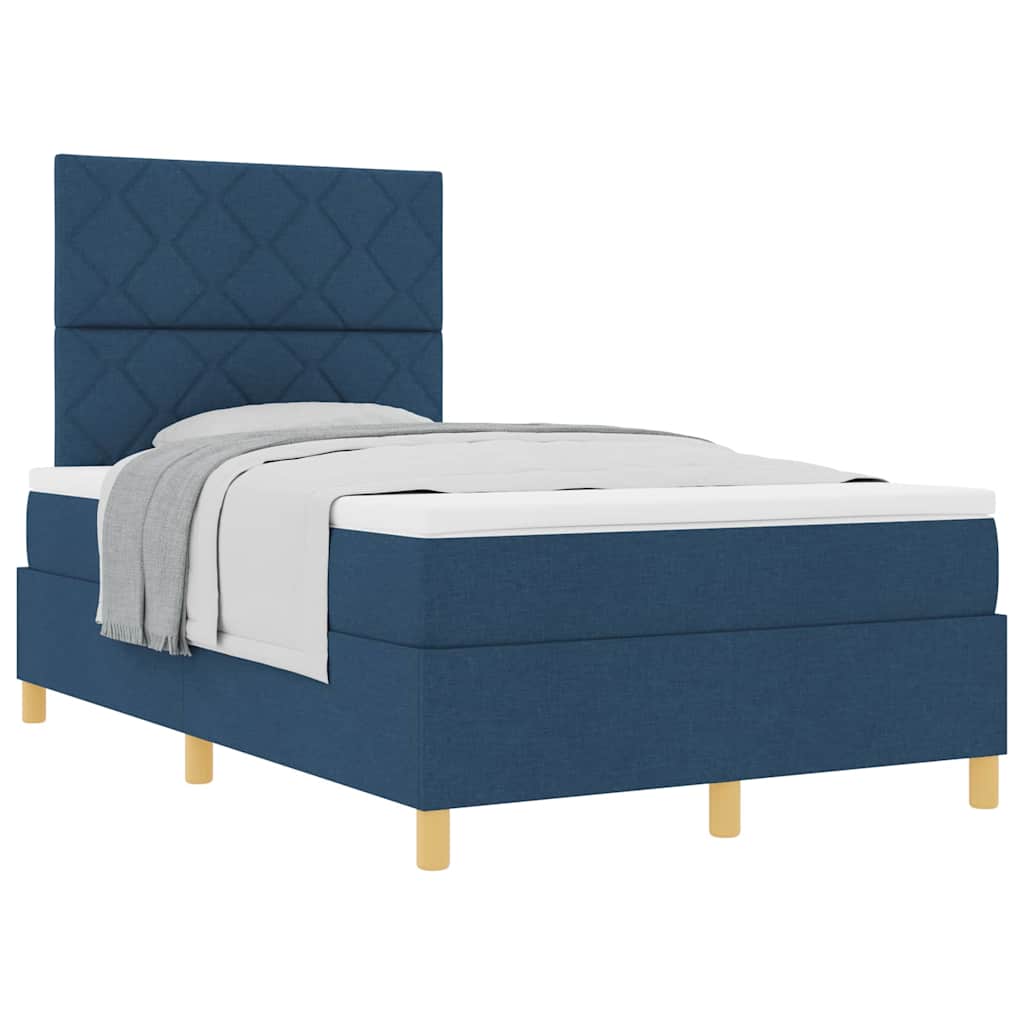 Box spring seng med hovedgærde Blå 120 x 190 cm Stof
