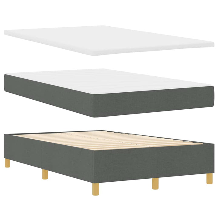 Box spring seng med hovedgærde Mørkegrå 120 x 200 cm Stof