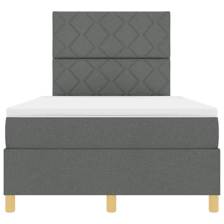 Box spring seng med hovedgærde Mørkegrå 120 x 200 cm Stof