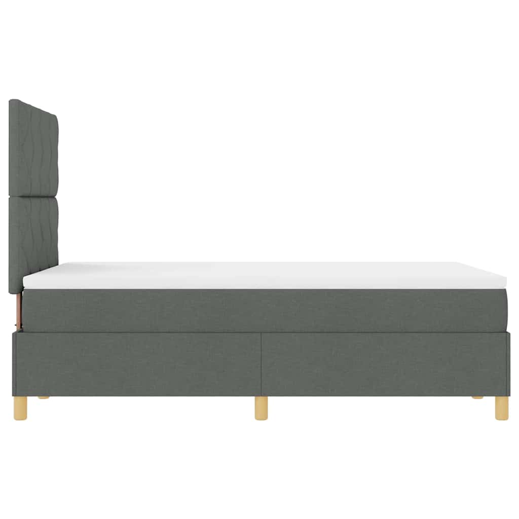 Box spring seng med hovedgærde Mørkegrå 120 x 200 cm Stof