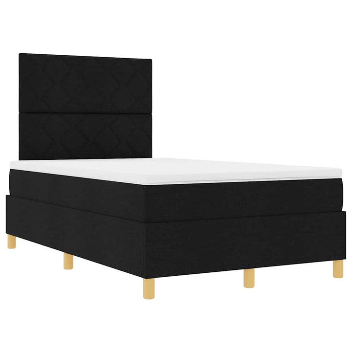 Box spring seng med hovedgærde Sort 120 x 200 cm Stof