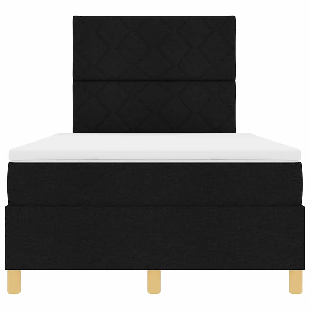 Box spring seng med hovedgærde Sort 120 x 200 cm Stof