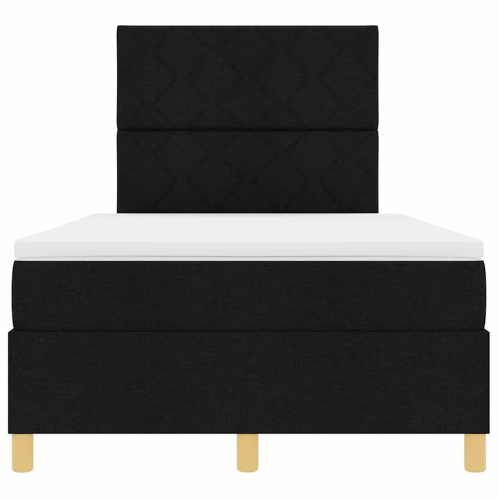 Box spring seng med hovedgærde Sort 120 x 200 cm Stof