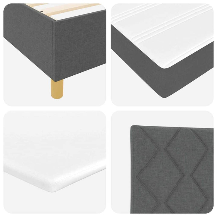 Box spring seng med hovedgærde Mørkegrå 140 x 190 cm Stof