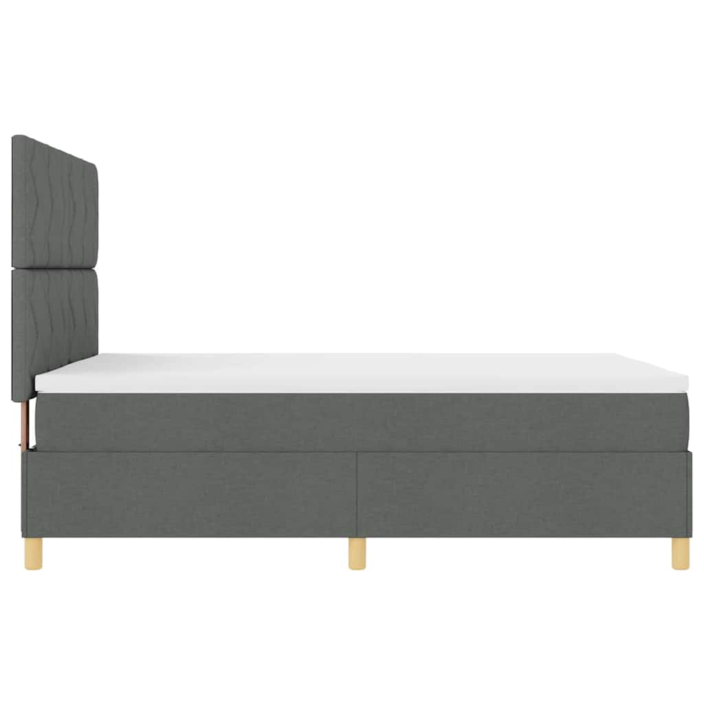 Box spring seng med hovedgærde Mørkegrå 140 x 190 cm Stof