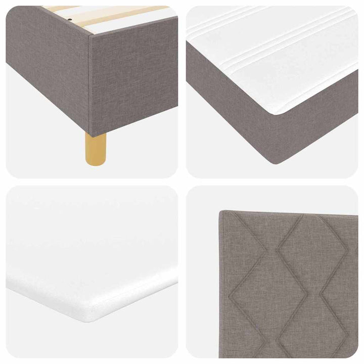 Box spring seng med hovedgærde Gråbrun 140 x 190 cm Stof