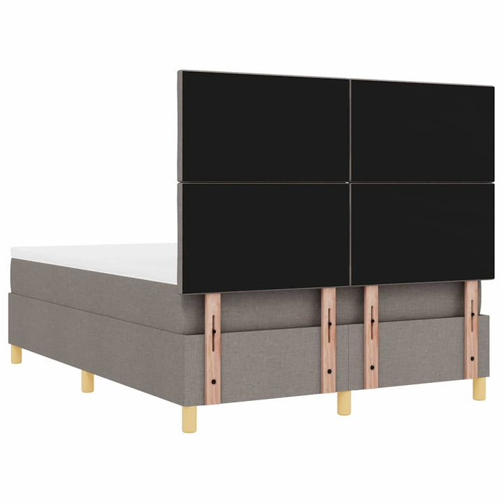 Box spring seng med hovedgærde Gråbrun 140 x 190 cm Stof