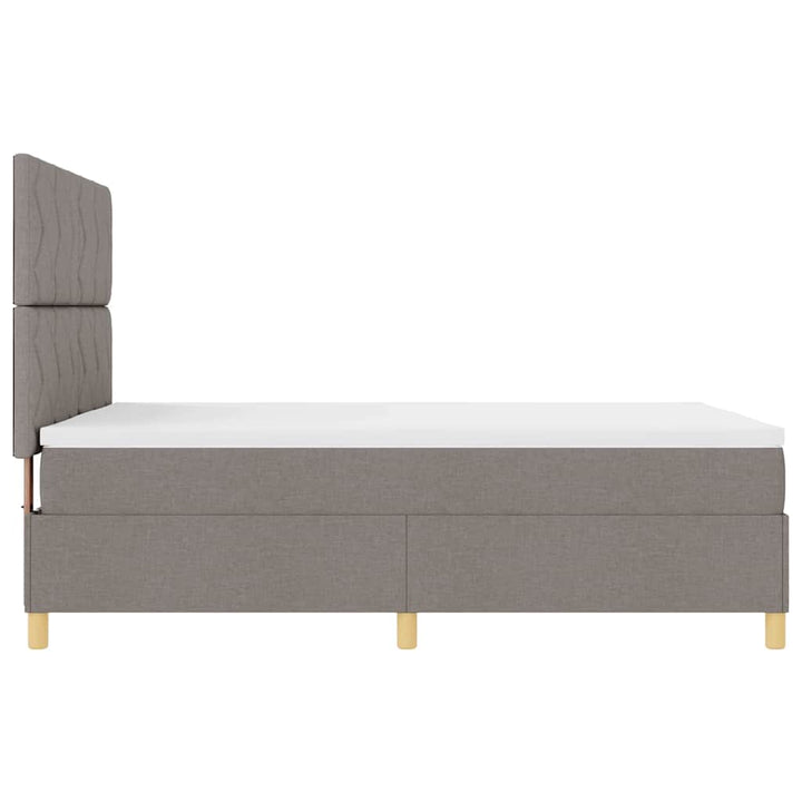 Box spring seng med hovedgærde Gråbrun 140 x 190 cm Stof
