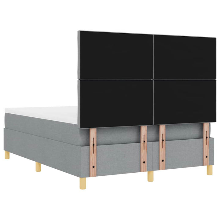 Box spring seng med hovedgærde Lysegrå 140 x 200 cm Stof