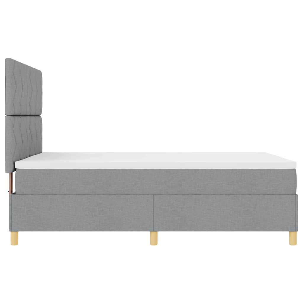 Box spring seng med hovedgærde Lysegrå 140 x 200 cm Stof
