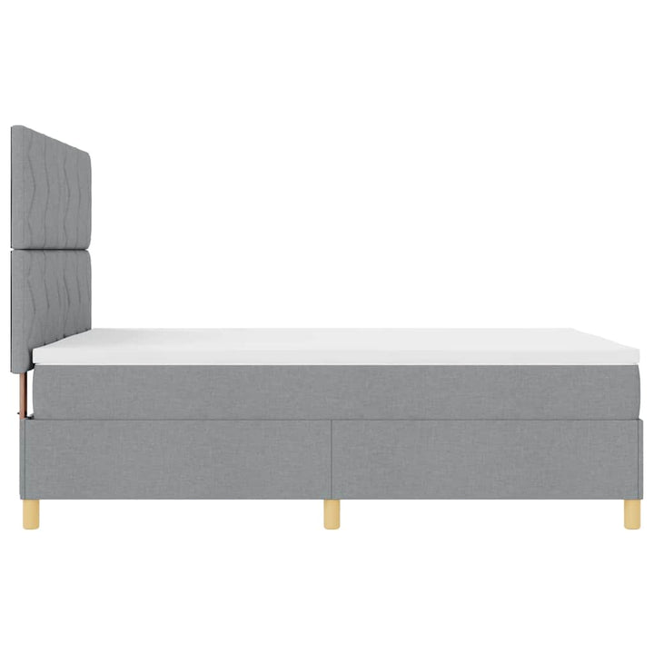 Box spring seng med hovedgærde Lysegrå 140 x 200 cm Stof