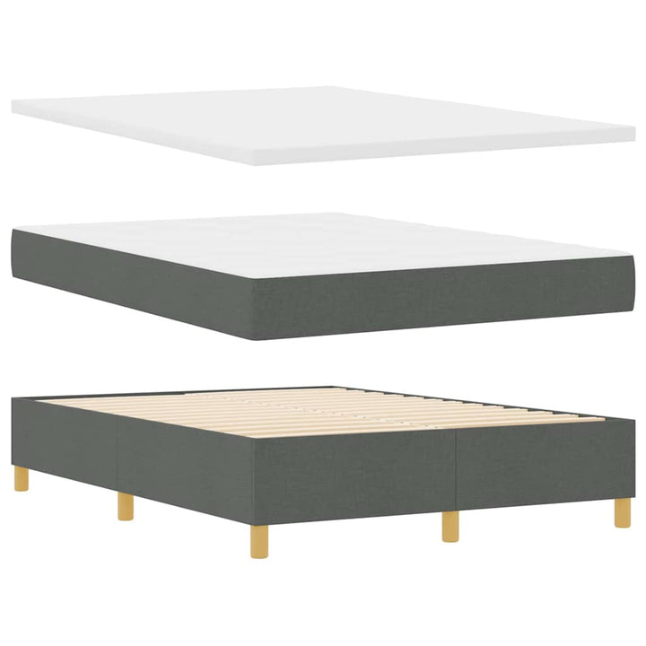 Box spring seng med hovedgærde Mørkegrå 140 x 200 cm Stof