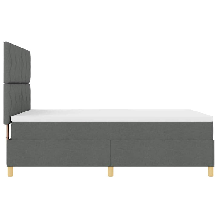 Box spring seng med hovedgærde Mørkegrå 140 x 200 cm Stof