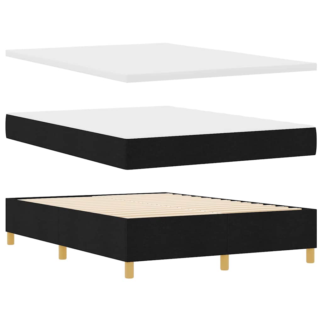 Box spring seng med hovedgærde Sort 140 x 200 cm Stof
