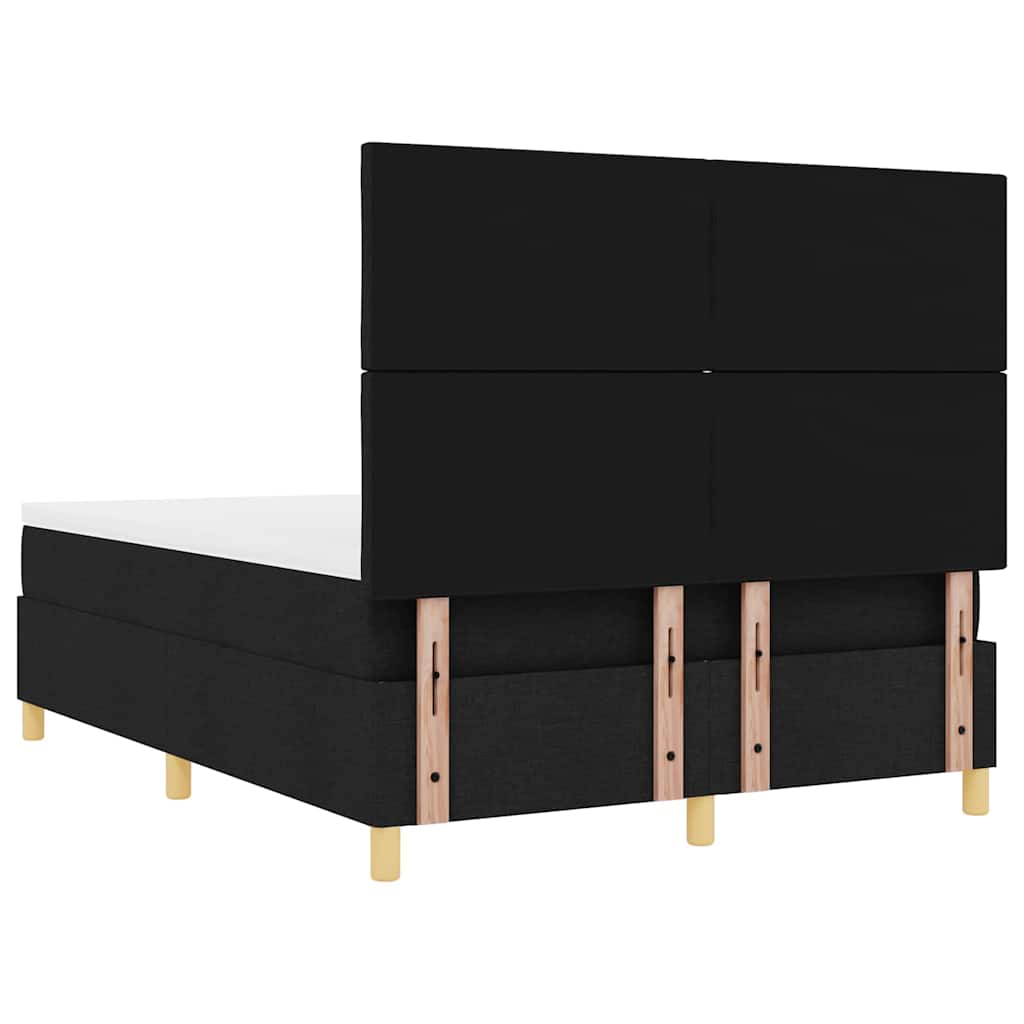 Box spring seng med hovedgærde Sort 140 x 200 cm Stof