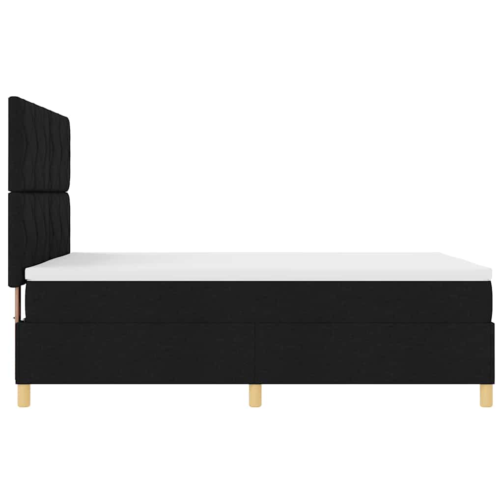 Box spring seng med hovedgærde Sort 140 x 200 cm Stof