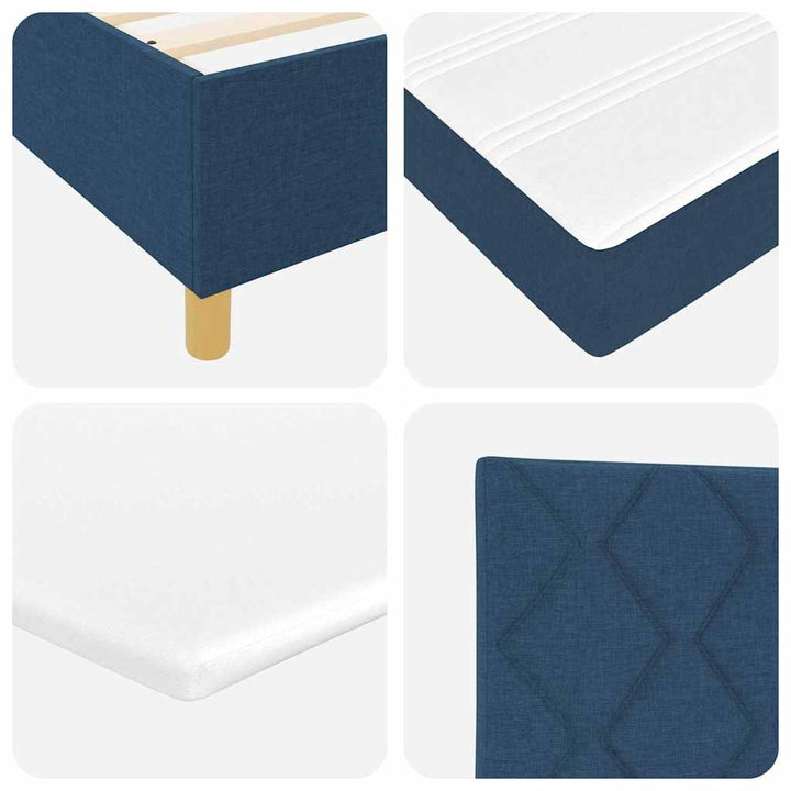 Box spring seng med hovedgærde Blå 180 x 200 cm Stof