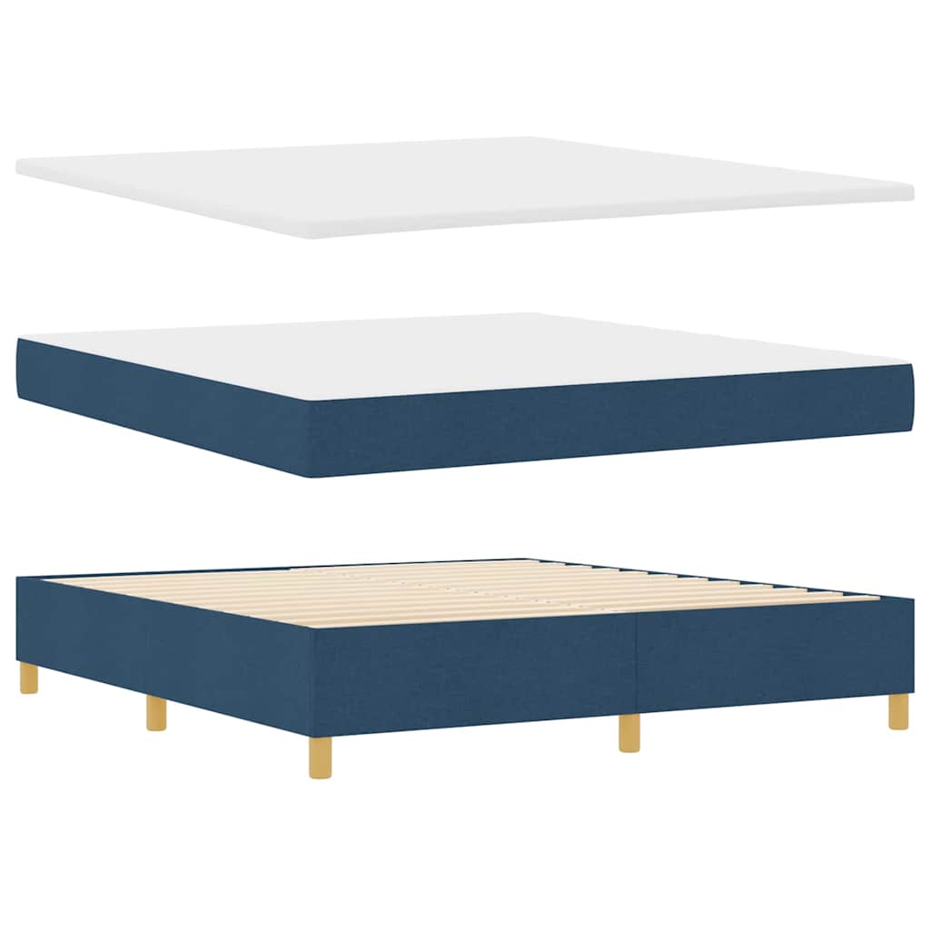 Box spring seng med hovedgærde Blå 180 x 200 cm Stof