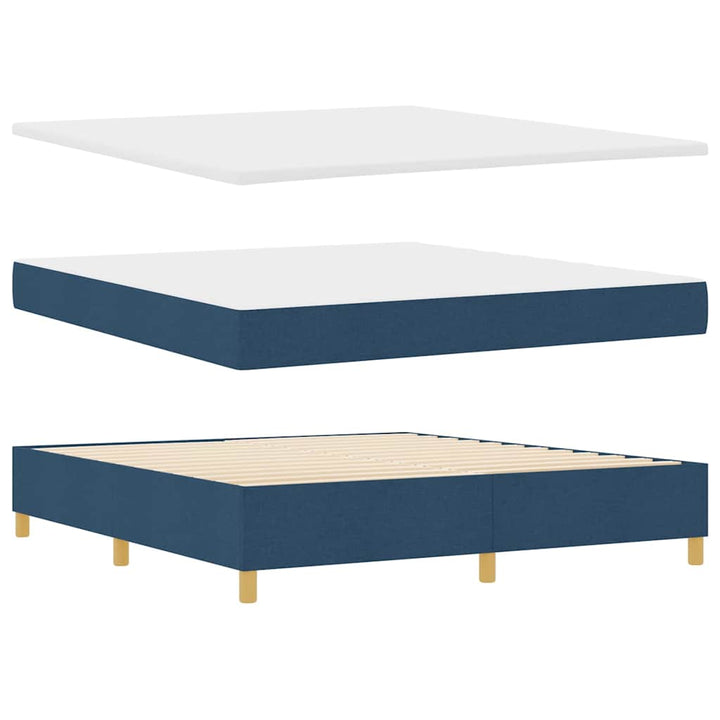 Box spring seng med hovedgærde Blå 180 x 200 cm Stof
