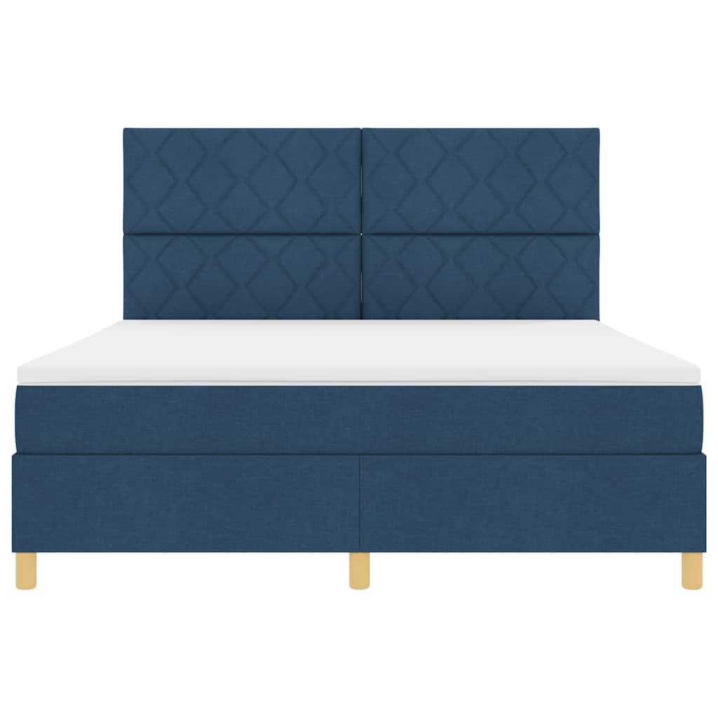 Box spring seng med hovedgærde Blå 180 x 200 cm Stof