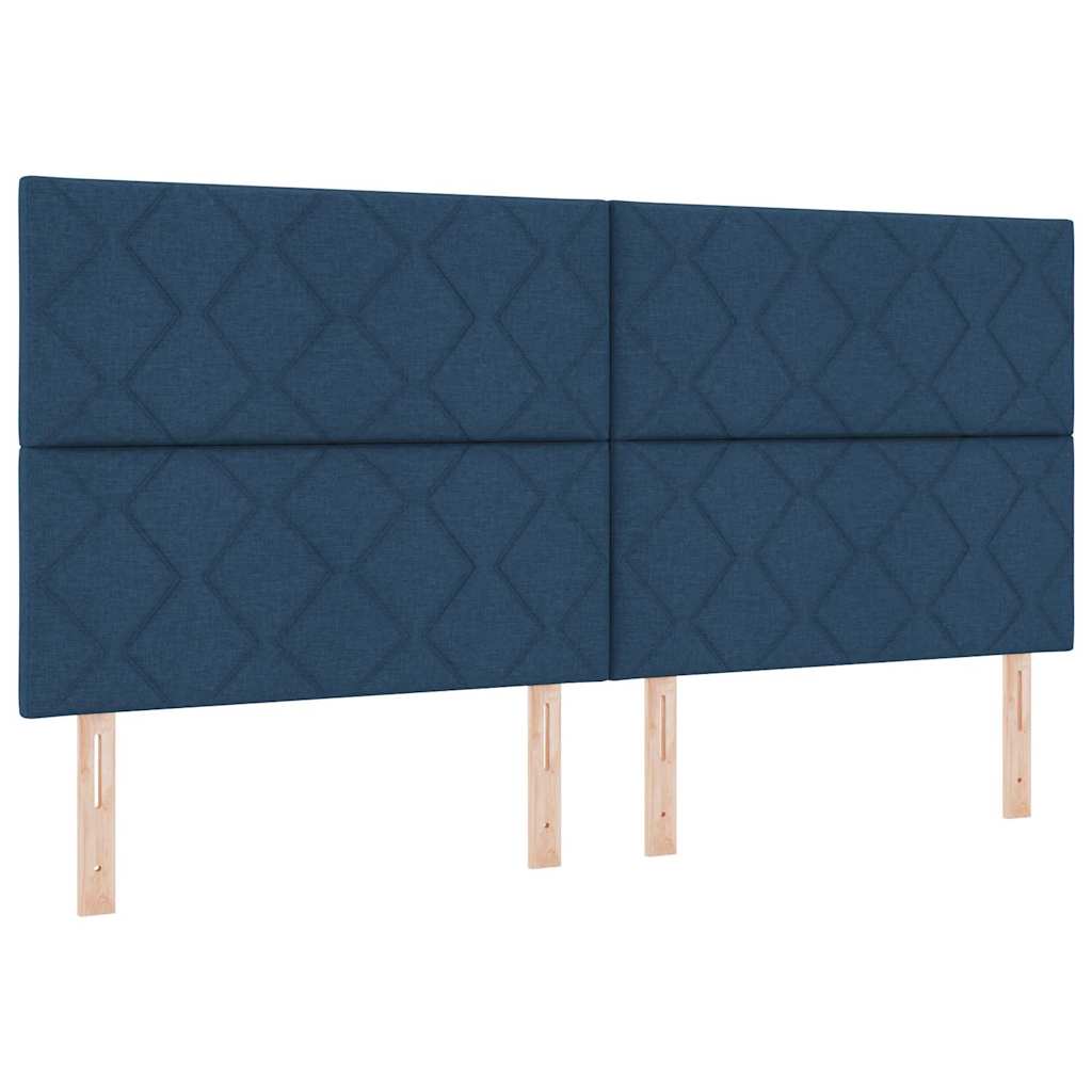 Box spring seng med hovedgærde Blå 200 x 200 cm Stof