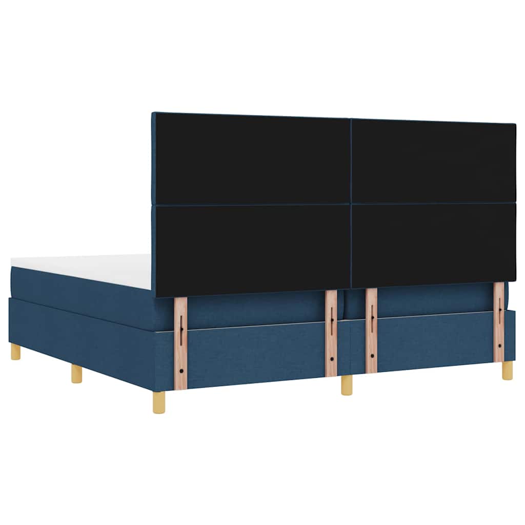 Box spring seng med hovedgærde Blå 200 x 200 cm Stof