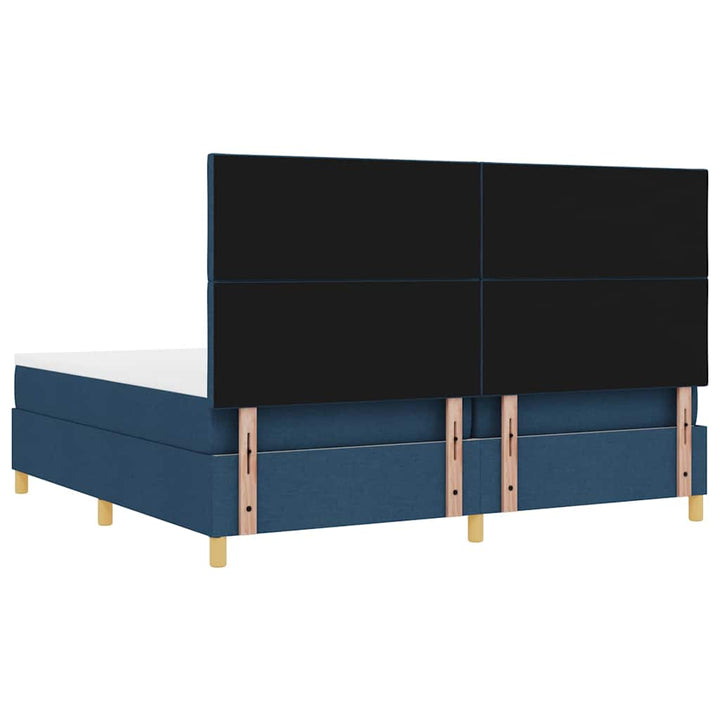 Box spring seng med hovedgærde Blå 200 x 200 cm Stof