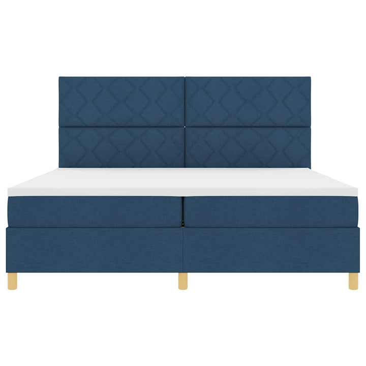 Box spring seng med hovedgærde Blå 200 x 200 cm Stof